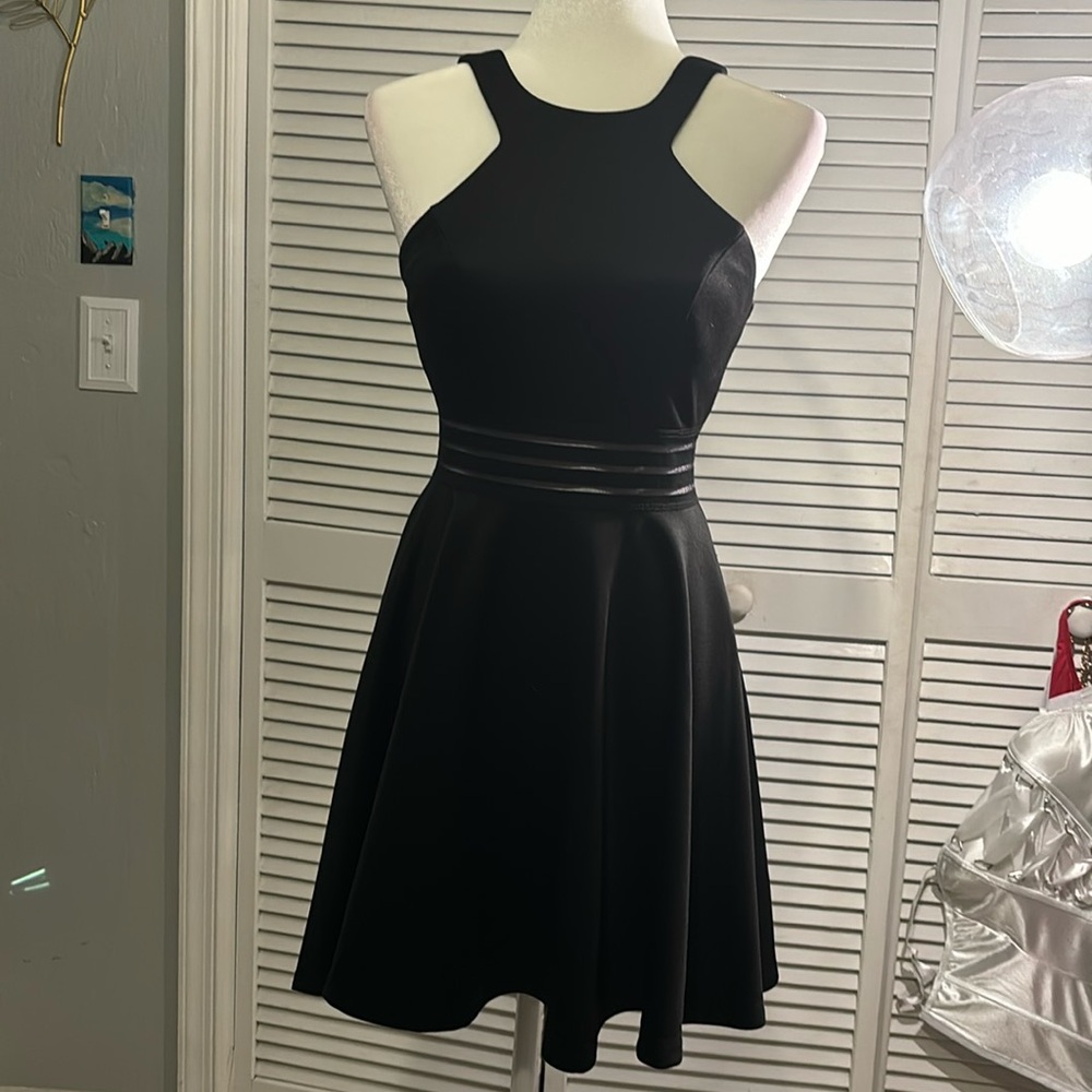 Junior black midi dress